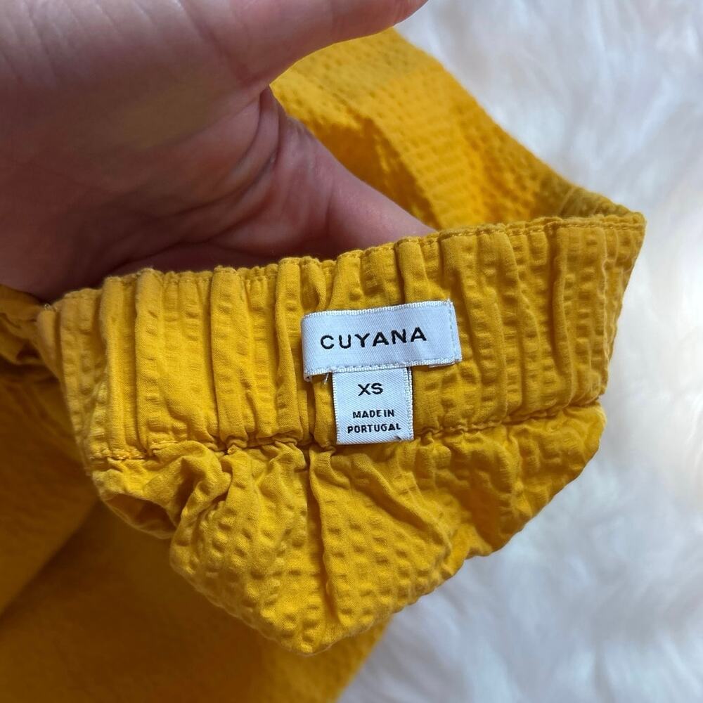 Cuyana Yellow One-Shoulder Textured Tank Top - Picture 7 of 9